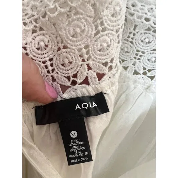 NWT AQUA Sundress Cotton Lined Flowy Dress XL Bloomindales - Picture 9 of 12